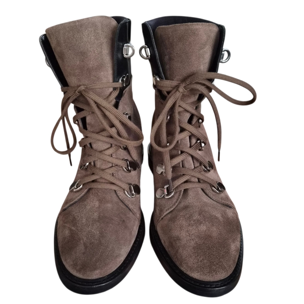 Aquatalia Boots Clarisa Suede Brown and Leather Italian Ankle Boots sz 8.5 - Picture 6 of 11